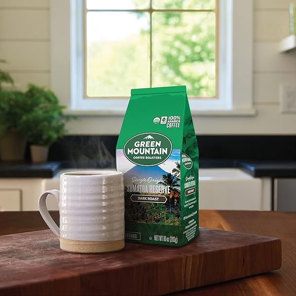 GREEN MOUNTAIN COFFEE ROASTERS, FAIR TRADE CERTIFIED™ ORGANIC, SUMATRA RESERVE, GROUND COFFEE, DARK ROAST, BAGGED 10OZ.