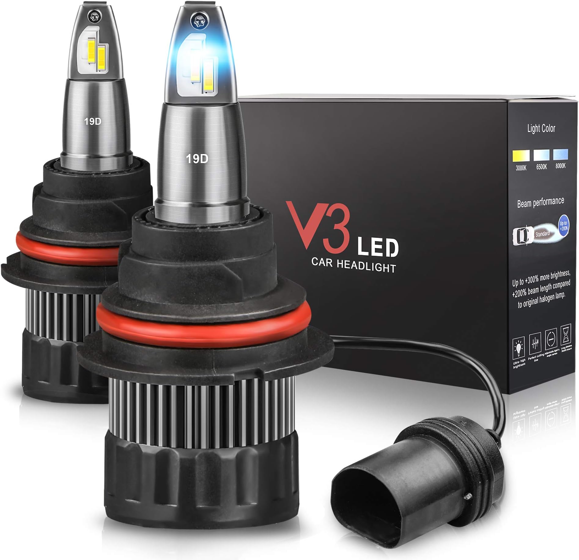 MOSTPLUS 8000LM 80W/Pair-All-in-One 6000K Led 9007 High/low Beam bulb-TX1860 Chip High Focus Mini Conversion Kit