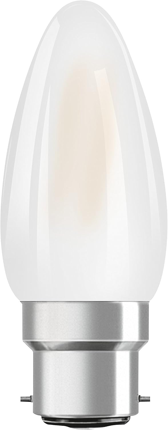 Osram Candle Shape Superstar Classic B LED Lamp, Glass, Warm White, B22d, 4.5 W, Set of 1