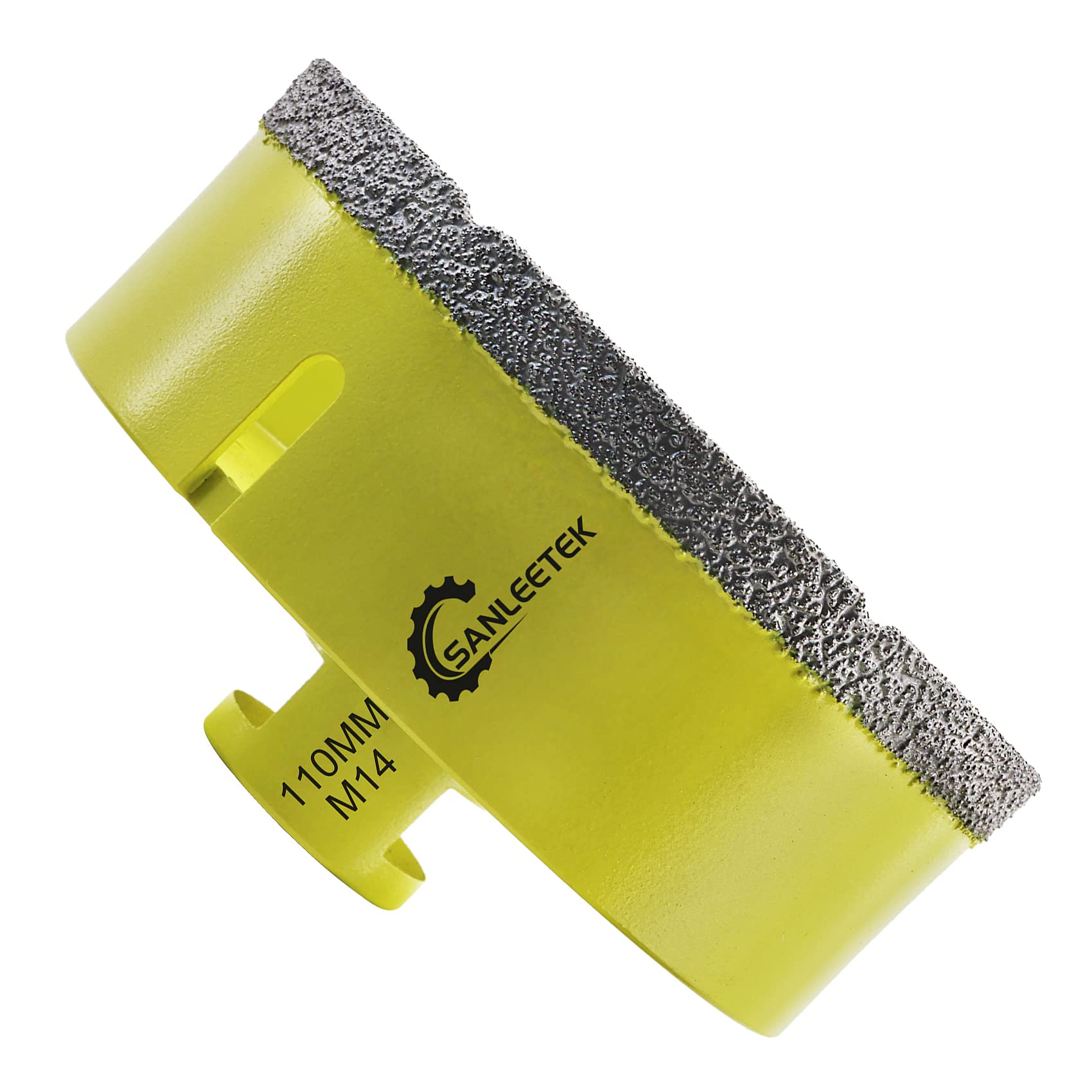 Diamond Tile Drill Bits 110mm SANLEETEK Vacuum Brazed Diamond Hole Saw for Ceramic Porcelain Marble Granite M14 Thread