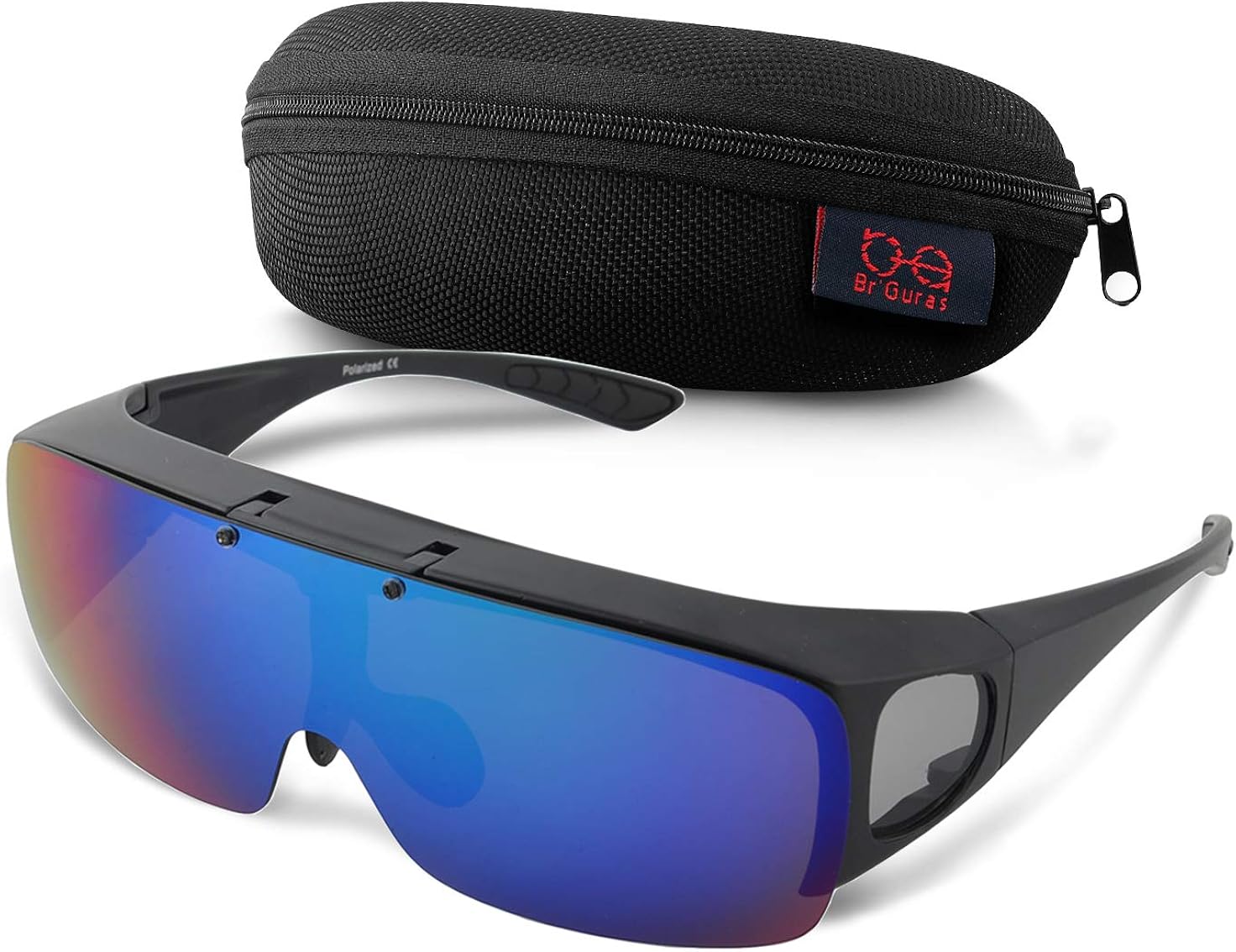 Br'Guras Fit Over Polarized Sunglasses Filp Up Lens for Men