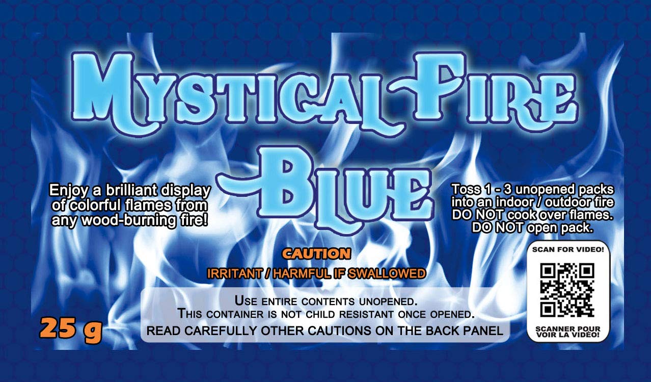 Mystical Fire Blue Flame Colorant Vibrant Long-Lasting Pulsating Flame Color Changer for Indoor or Outdoor Use 25-gram Packets 10 Pack
