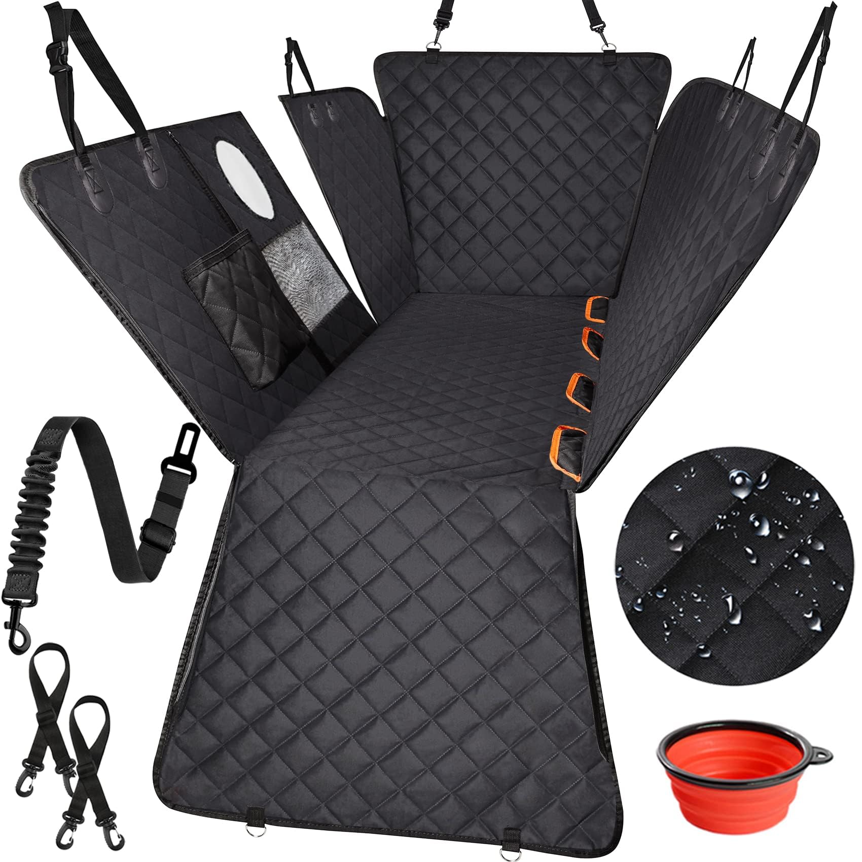 Photo 1 of ***PARTS ONLY***Famstar Dog Car Seat Cover - 100% Waterproof, Durable 600D 6-Layer Scratchproof Nonslip Pet Seat Cover with Mesh Window for Car, Truck & SUV (60"x64") - Hi, Black