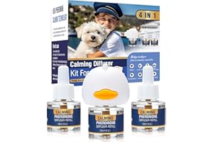 LKBHGF Pheromone Dog Calming Diffuser Appeasing Pet Pheromones 4 in 1 Diffuser to Calm Kit for Anxiety Relief Reduce Barking Aggression Fighting Stress