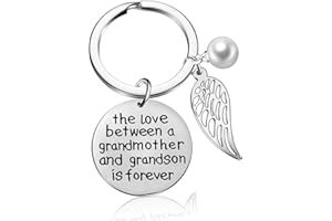 malyunin The Love Between Grandmother And Granddaughter is Forever Wing Keychain Gift for Mother's Day Birthday Jewelry