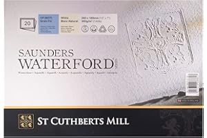 SAUNDERS WATER FORD SERIES Saunders Waterford Legion Watercolour Block, 140 lb. Cold Press, 7 x 10 inches, White, 20 Sheets (I98-SWB140CP710)