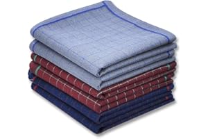 Zenssia Soft Men's Cotton Handkerchiefs with Assorted Color 6 Piece Gift Set