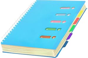 YOMENT 5 Subject Notebook 8.5 x 11 Large Spiral Notebook with Dividers 240 Pages Office Notebooks for Work Multi Subject Notebook with 5 Tabs Professional Organizer Notebooks for Note Taking School, Blue