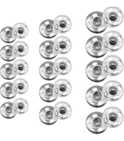Boutons Pressoirs (Snap Poppers) PRYM En Laiton Argenté - Tailles 8, 9.5, 10 Mm - Sans Nickel
