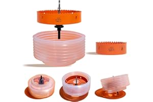 VIKITON 4.25 Hole Saw 6.25 Hole Saw for Recessed Lights, 4-1/4 Hole Saw 6-1/4 Hole Saw Dust Bowl Dust Catcher for 4 Inch Led Recessed Lighting 6 Inch, Bi-Metal Wood Drywall Hole Cutter