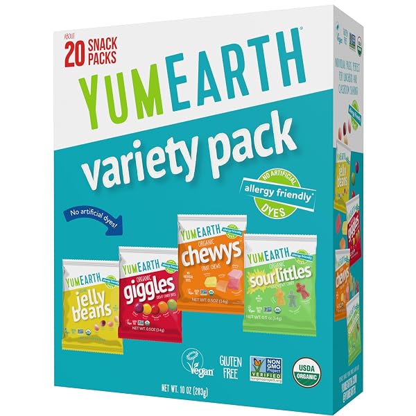 YUMEARTH ORGANIC VARIETY BOX – JELLY BEANS, GIGGLES,...