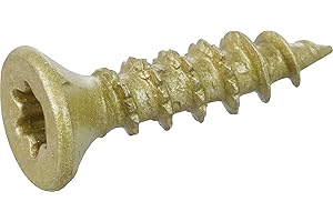 HILLMAN Power Pro Premium One Multi-Material Flat Head Screws, Epoxy Coated Steel, Fasten in Wood, Metal, Concrete, Drywall and Plastic, Bronze, #6 x 5/8 inch, Box of 50 Screws