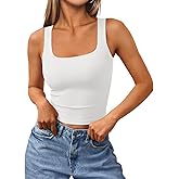 Trendy Queen Women's Summer Square Neck Tank Tops Workout Cropped Ribbed Summer Camisole Sleeveless Clothes 2026