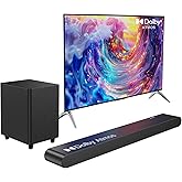 Miroir 3.1CH Dolby Atmos Soundbar for Smart TV, 390w Virtual Atomos Surround Sound & Wired Subwoofer, 4K HDR Passthrough, HDMI/eARC Home Theater System