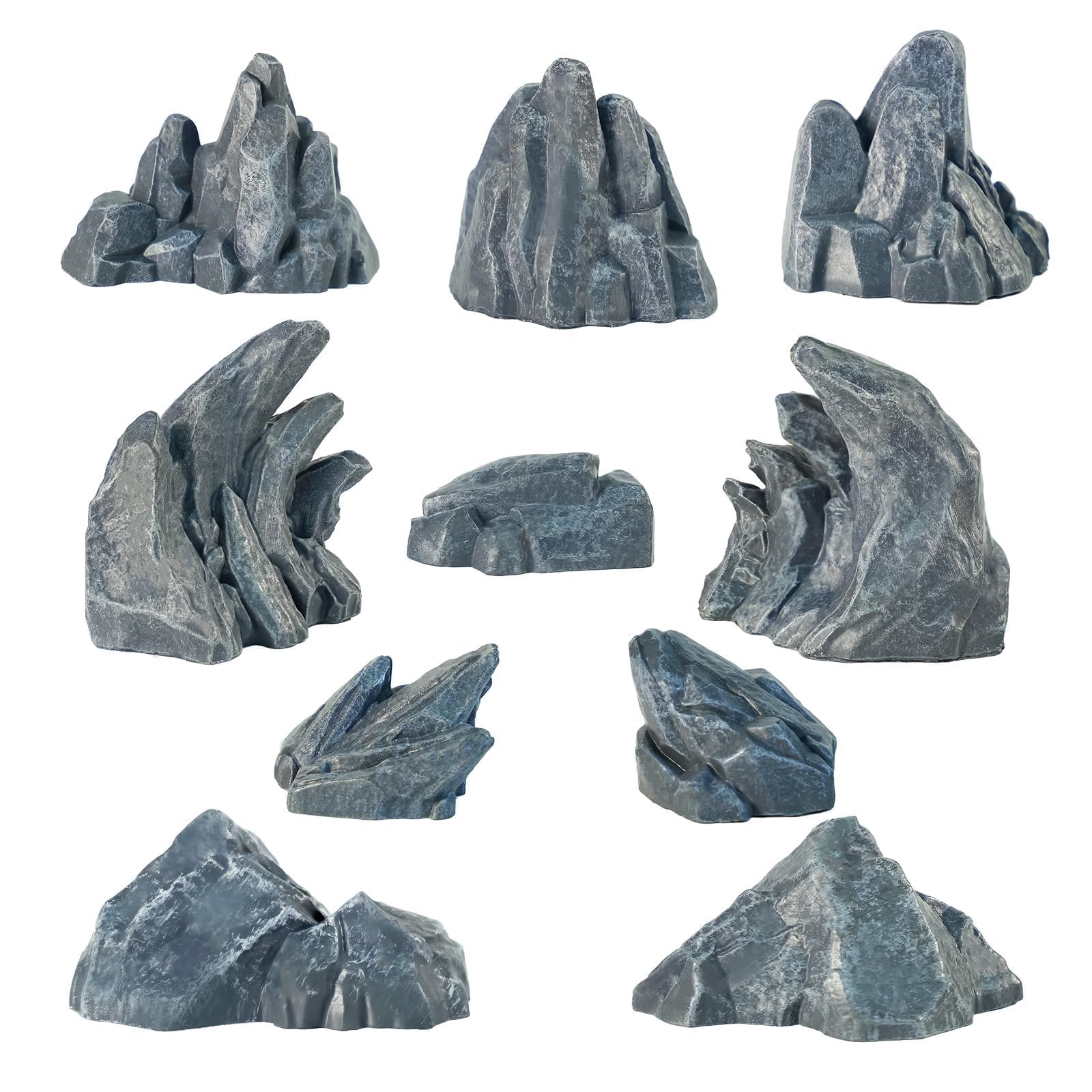 GW Box 10Pcs Fake Miniature Rockery Rocks Bonsai Ornament Accessories Miniature Stone for Miniature Terrain Fairy Garden Zen Garden Accessories Terrarium Decor Fish Tank Decora