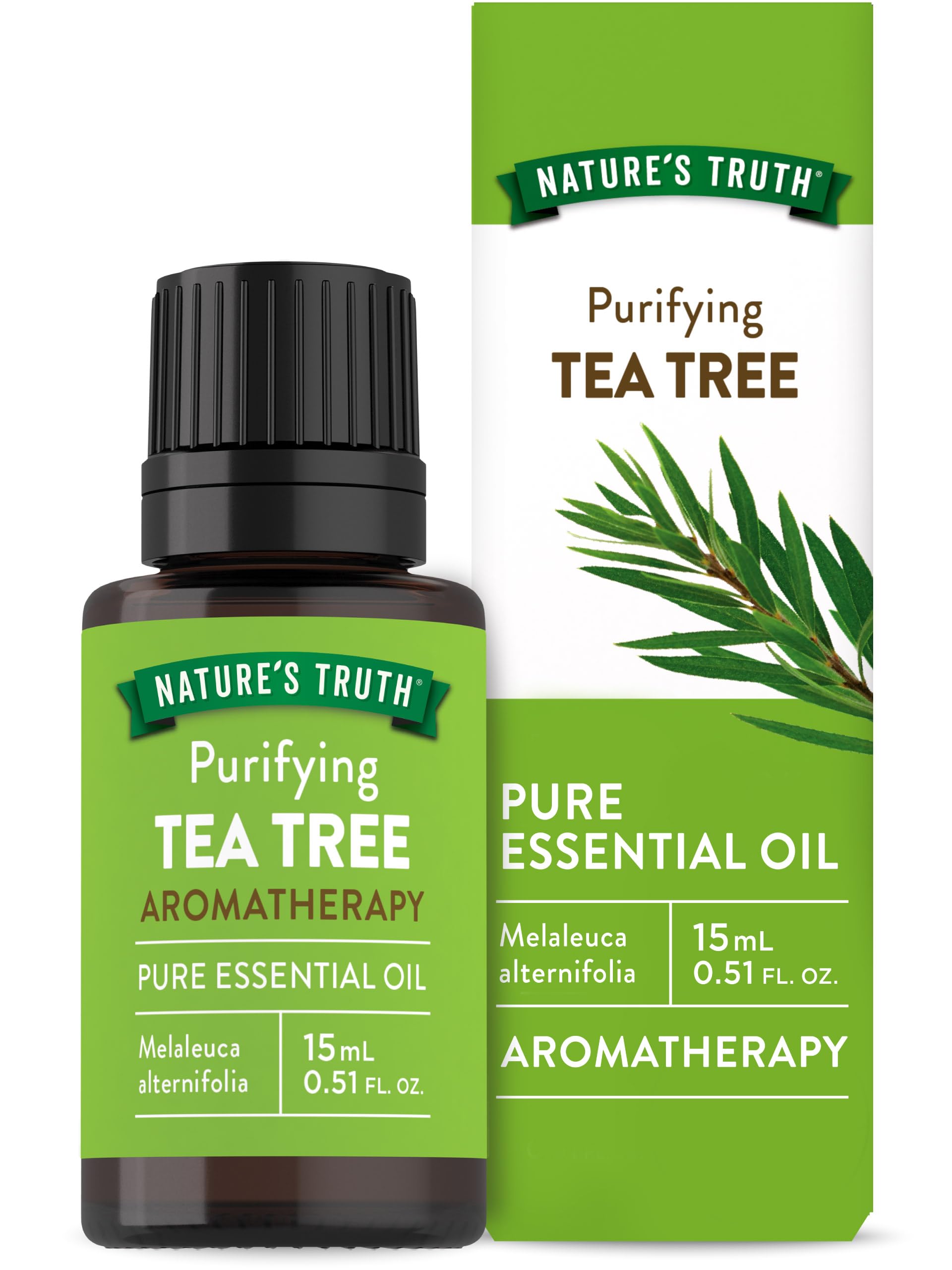 Nature's Truth Tea Tree Essential Oil | 15 mL | 100% Pure | Natural & Undiluted | GC/MS Tested | Great for Diffusers