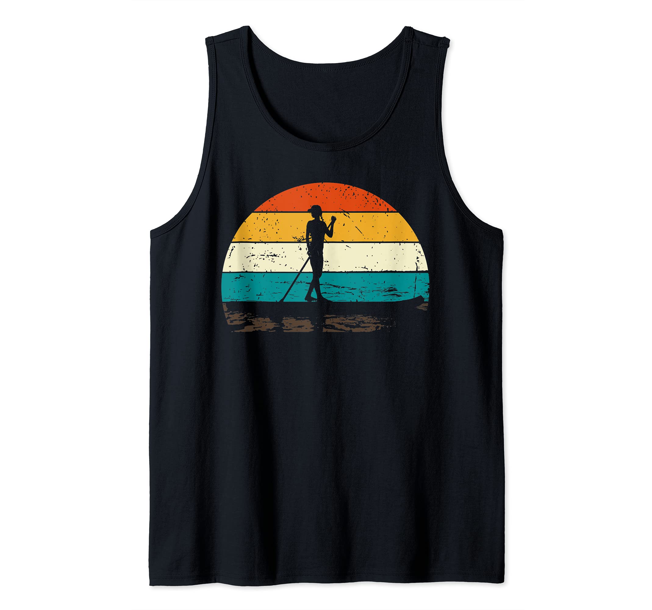 Paddleboarder Stand Up Paddleboard Outdoor Sports Retro SUP Tank Top