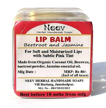 Neev Herbal Handmade Soaps Lip Balm Beetroot and Jasmine