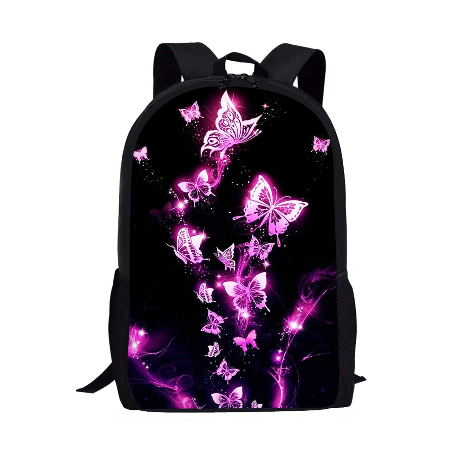 Showudesigns Butterfly Backpack for Kids for School Book Bags Girls Rucksack Lightweight Bookbags Childrens Back Packs