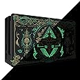 eXtremeRate Custom Soft Touch Grip Faceplate for Nintendo Switch Dock, Glow in Dark - Totem of Kingdom Black DIY Replacement Housing Shell for Nintendo Switch Dock - Dock NOT Included