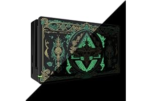 eXtremeRate Custom Soft Touch Grip Faceplate for Nintendo Switch Dock, Glow in Dark - Totem of Kingdom Black DIY Replacement Housing Shell for Nintendo Switch Dock - Dock NOT Included