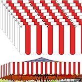 Preboun 9 Pcs Carnival Tent Circus Theme Party Decorations, Red and White Striped, 9.84 x 78.74 Inch