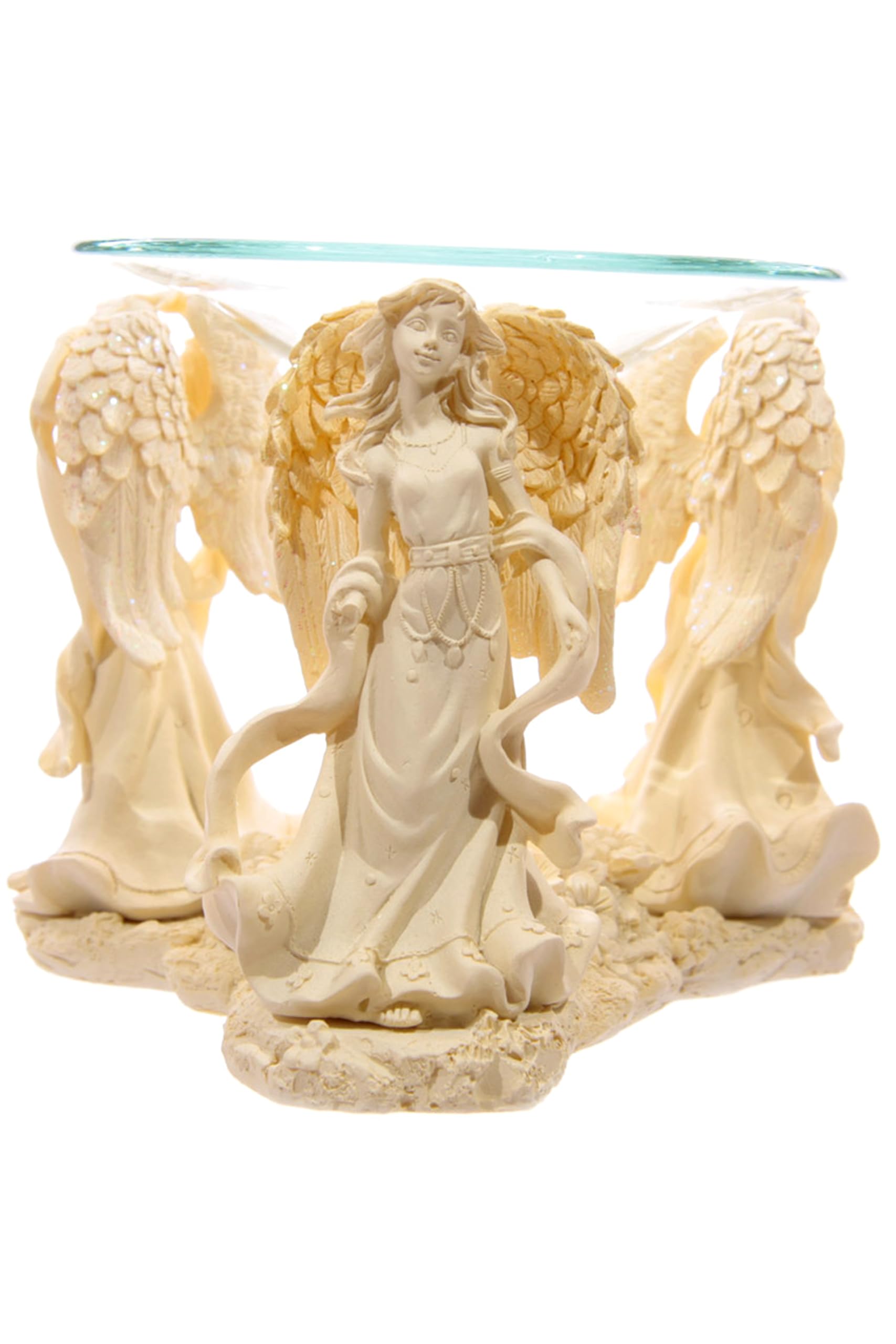 Puckator Cream Angel Figurine Oil Burner and Wax Burner - Living Room Accessories - Wax Liquidizer - Oil Burners For Essential Oils - Wax Burners - Wax Melt Holder - Room Fragrance - Scents Melter