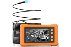 KZYEE KZ2000 Industrial Endoscope, 16.5FT 1080P HD Waterproof Borescope Inspection Camera 4.3inch Full-View IPS Display Semi-Rigid Snake Camera with LED Lights, TF Card and Silicone Case