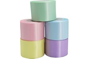 Satin Ribbon 1-1/2 Inch, Pastel Color Double Faced Ribbon for Gift Wrapping, Flower Bouquet, Wedding Party Decoration, Hair B
