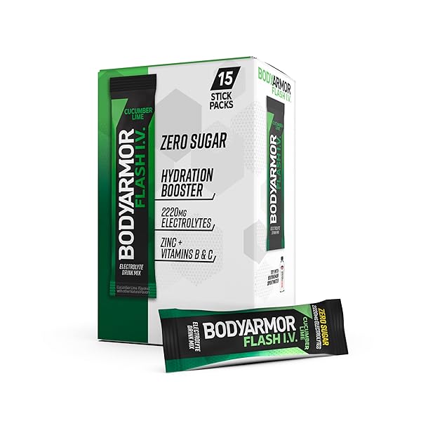 BODYARMOR FLASH IV ELECTROLYTE PACKETS, CUCUMBER LIME –...