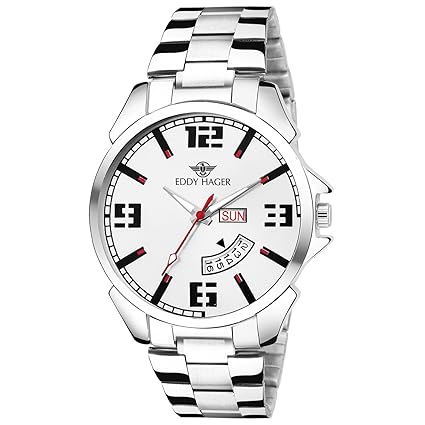 Eddy Hager White Day and Date Mens Watch EH-208-WH