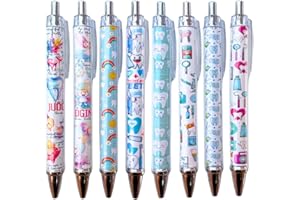 YJ PREMIUMS Dental Wrap Pens 8PC - Teeth-Themed Office Supplies, Black Tooth Pattern Pens for Employee Appreciation Gifts, De
