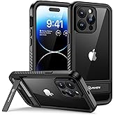 Lanhiem for iPhone 14 Pro Case with Kickstand, IP68 Waterproof Dustproof Case Built-in Screen Protector, Full Body Heavy Duty Shockproof Phone Cover for iPhone 14 Pro, 6.1 Inch (Black)