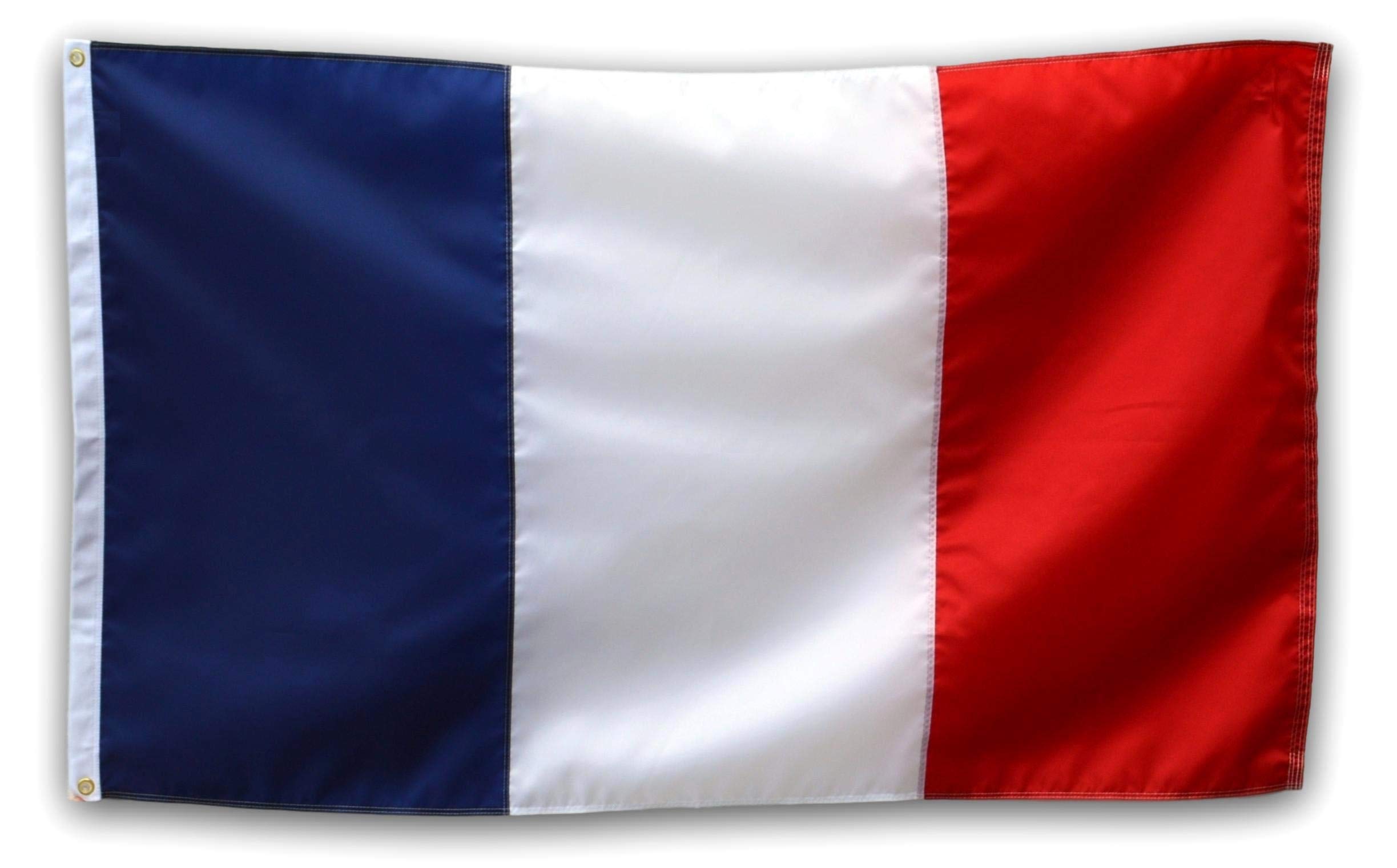 3x5 FT France French Flag (Sewn Stripes) Outdoor SolarMax Nylon - Premium Quality - 100% Made in America
