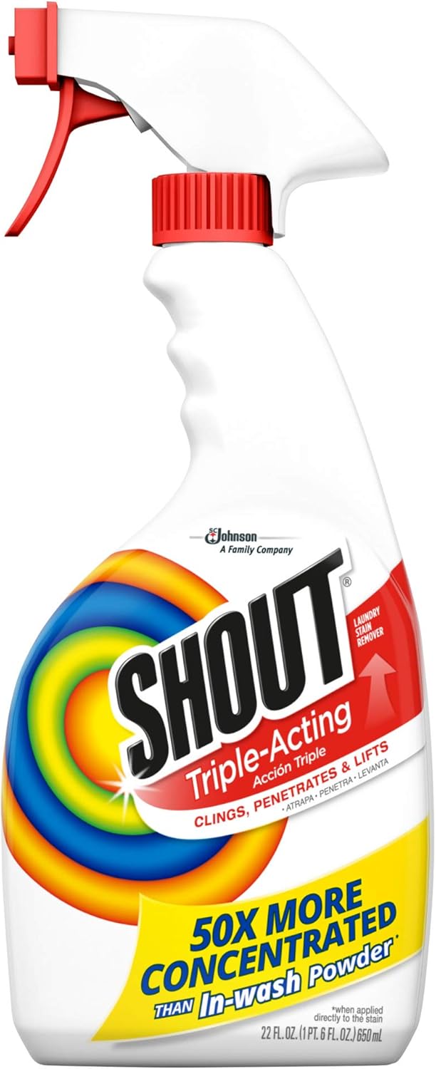 Shout Triple-Acting Laundry Stain Remover Spray Bottle for Everyday Stains, 30 fl oz Value Pack: Everything Else