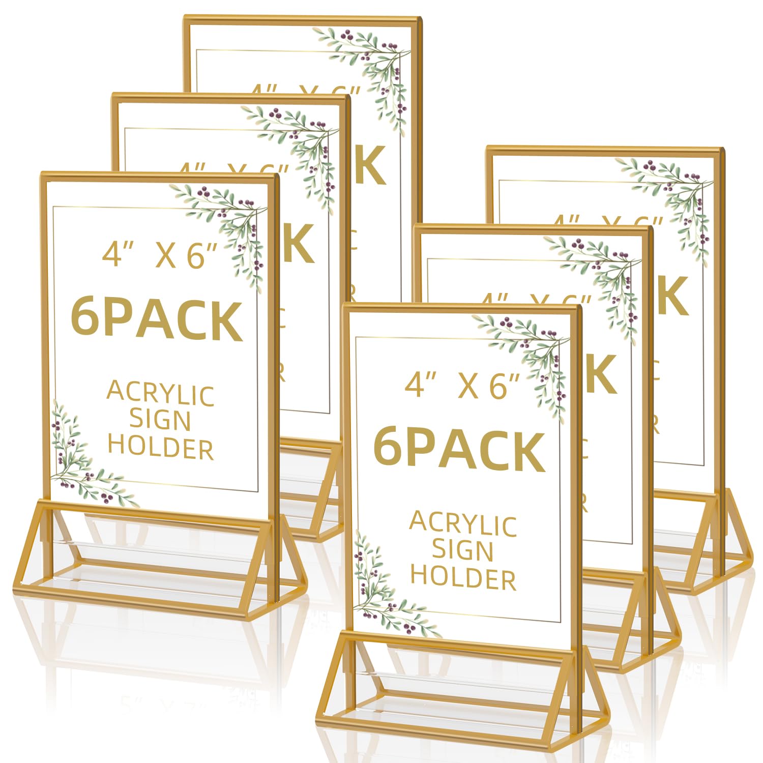 Photo 1 of PPH-Sisy Acrylic Sign Holder 4 x 6 Clear Table Flyer Holder?Plastic Display Stand for Home Office Shop- Exhibition 4 x 6 inches (6pcs)