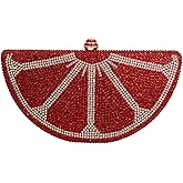 PENGZHI Women Rhinestone Clutch Purse Watermelon Shape Handbag Cute Fruit Crossbody Bag Crystal Wedding Party Purse