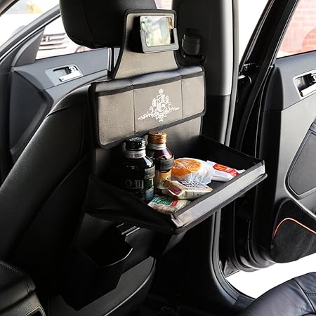 Amazon Kmmotors テーブルと収納が一つに 丈夫で角度調整のできる マルチテーブル ブラック 収納 ホルダー 車 バイク