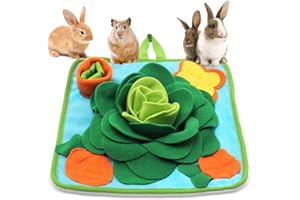 ALIBUY Rabbit Foraging Mat Snuffle Mat for Small Animals Bunny Puzzle Toys Pets Interactive Feeding Mat for Guinea Pigs Hedgehog Chinchilla Puppies (Green)