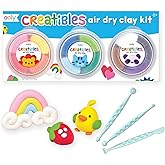 OOLY Creatibles, 12 Colors Air Dry Clay Kit for Kids Craft, Modeling Clay with 3 Shaping Tools, Craft Supplies & Materials, A