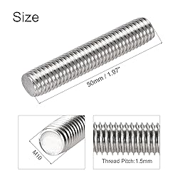 uxcell 10Pcs M10 x 50mm Fully Threaded Rod 304