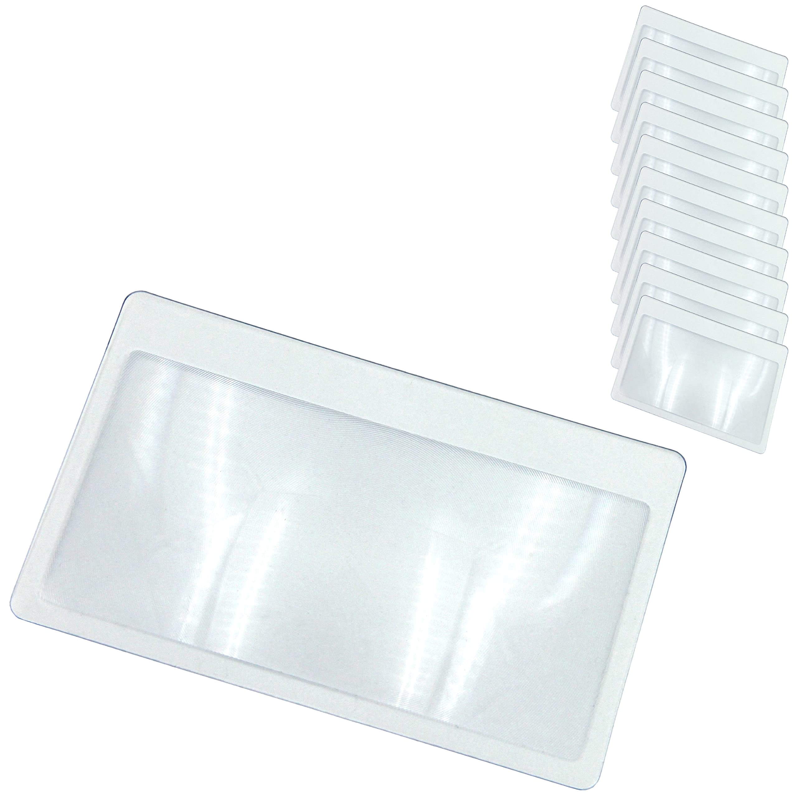 Thorani Pack Of Credit Card Size Pocket Magnifiers - Small Card Magnifier With 3X Magnification, Ultra Thin, Flexible And Shatterproof (Transparent, 10)