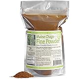 Maine USA Organic & Wild Harvested Raw Chaga Mushroom Fine Powder, 5oz