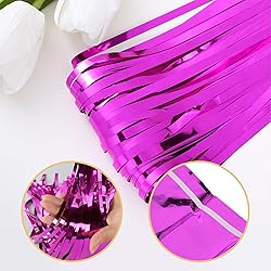 Ohiyoo 5 Pack Hot Pink Fringe Backdrop 3.2ft x