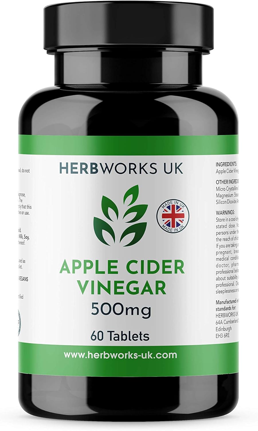 Apple Cider Vinegar 500mg Halal Certified 60 Vegetarian Vegan