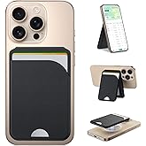 Strong Magnetic Phone Wallet[Compatible with Magsafe], Adjustable Card Holder Slot [RFID Anti-Theft] Durable PU Leather Magnetic Card Holder, Compatible with iPhone 17/16/15/14/13/12 Series (Black)