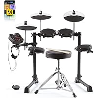 Alesis Turbo Mesh Kit – Electric Drum Set With 100+ Sounds, Quiet Mesh Drum Pads, Drum Sticks, Connection Cables, Drum Lesson