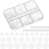 120pcs Silicone Earring Backs Stopper for Piercings Clear Piercing Disc 3/5/7/9 mm Plastic Soft Disc Pads for Earrings