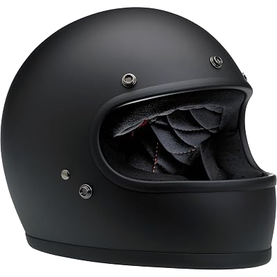 Biltwell Gringo Full Face Helmet Flat Black, Medium