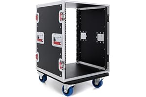 Gator Cases G-TOUR Series Audio Road Rack with Heavy-Duty Casters and Tour Grade Hardware, 17" Rackable Depth, 14U Rack Space (G-TOUR 14U CAST)